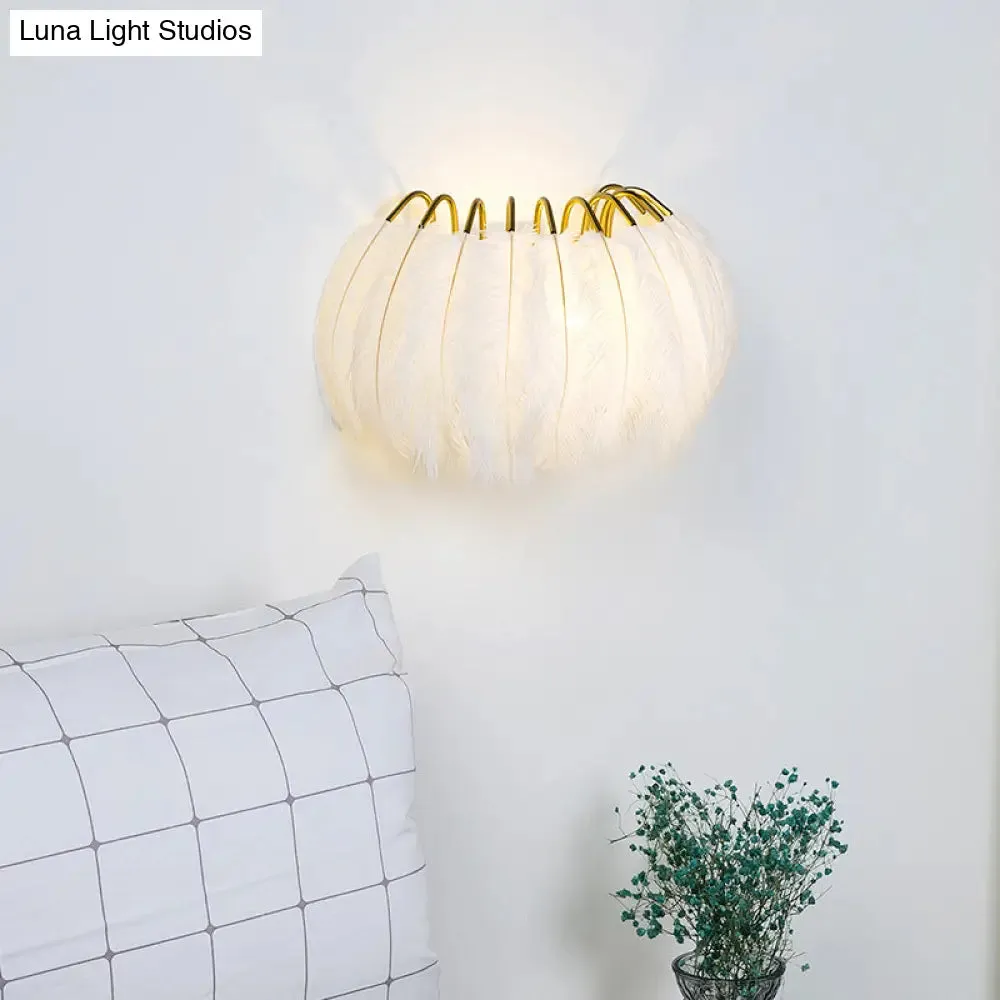 Nordic Feather Wall Sconce for Bedroom Ambient Lighting