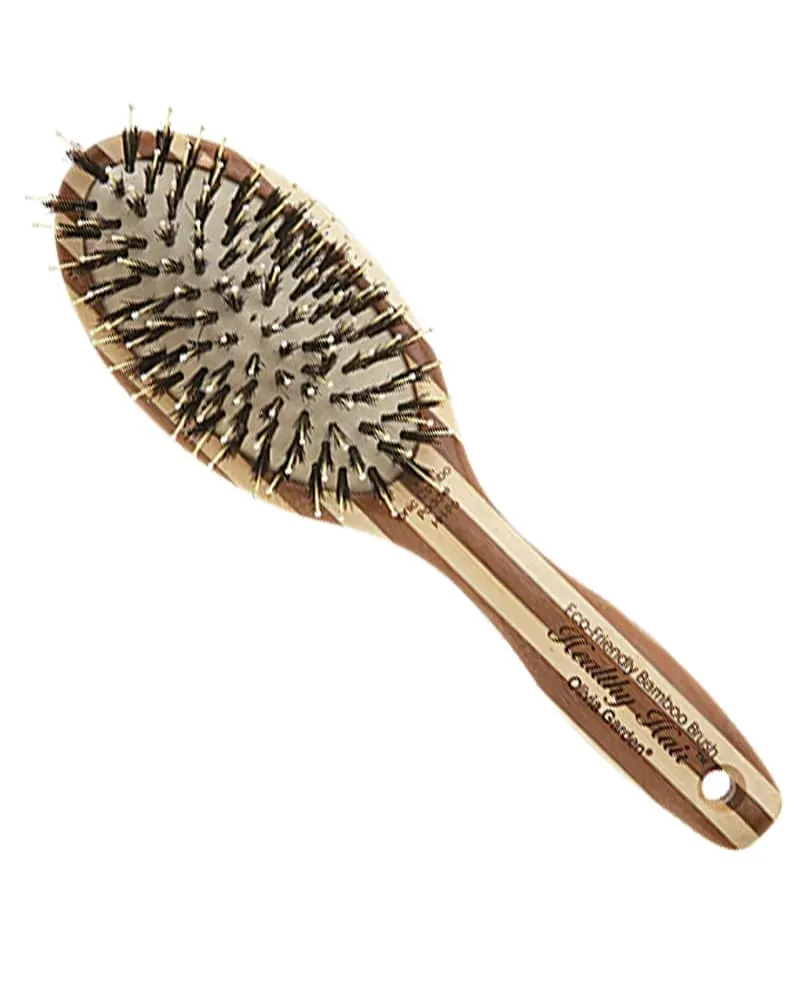 Olivia Garden Healthy Hair Bamboo Brush - Professional Paddle Brush - Ionic