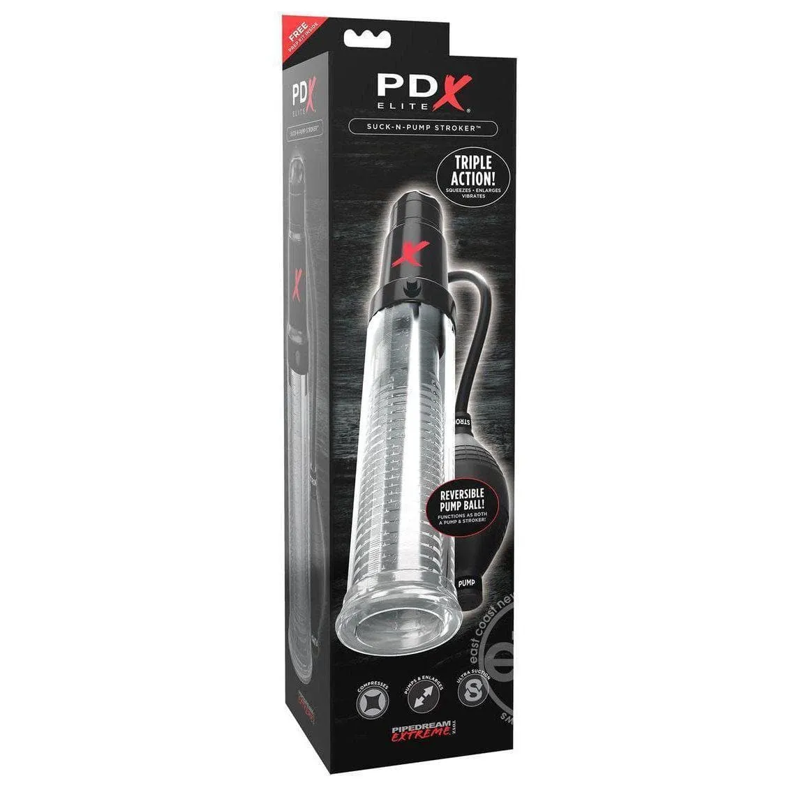 PDX Elite Suck-N-Pump Stroker Triple Action Pump