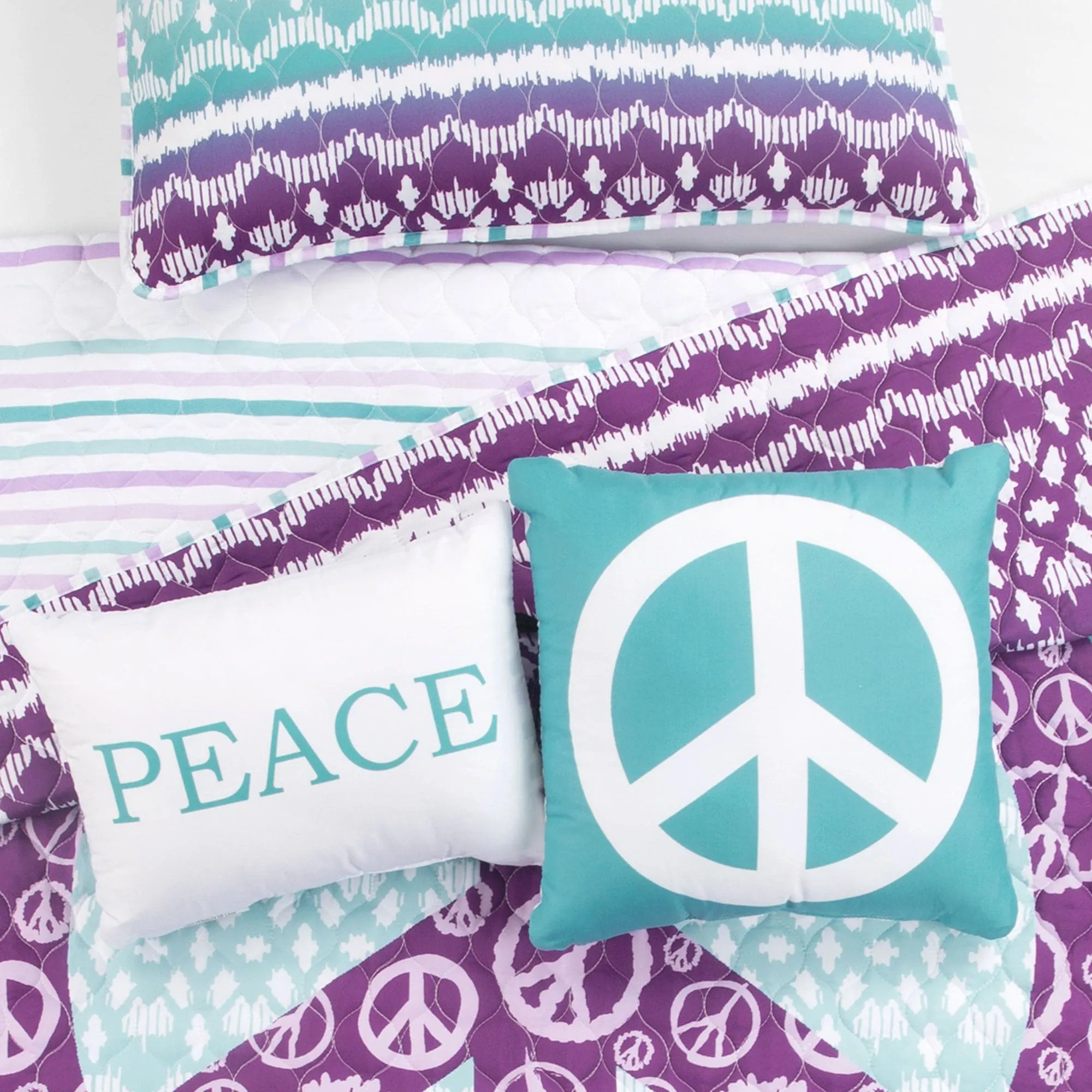 Peace Ombre Reversible Quilt Set