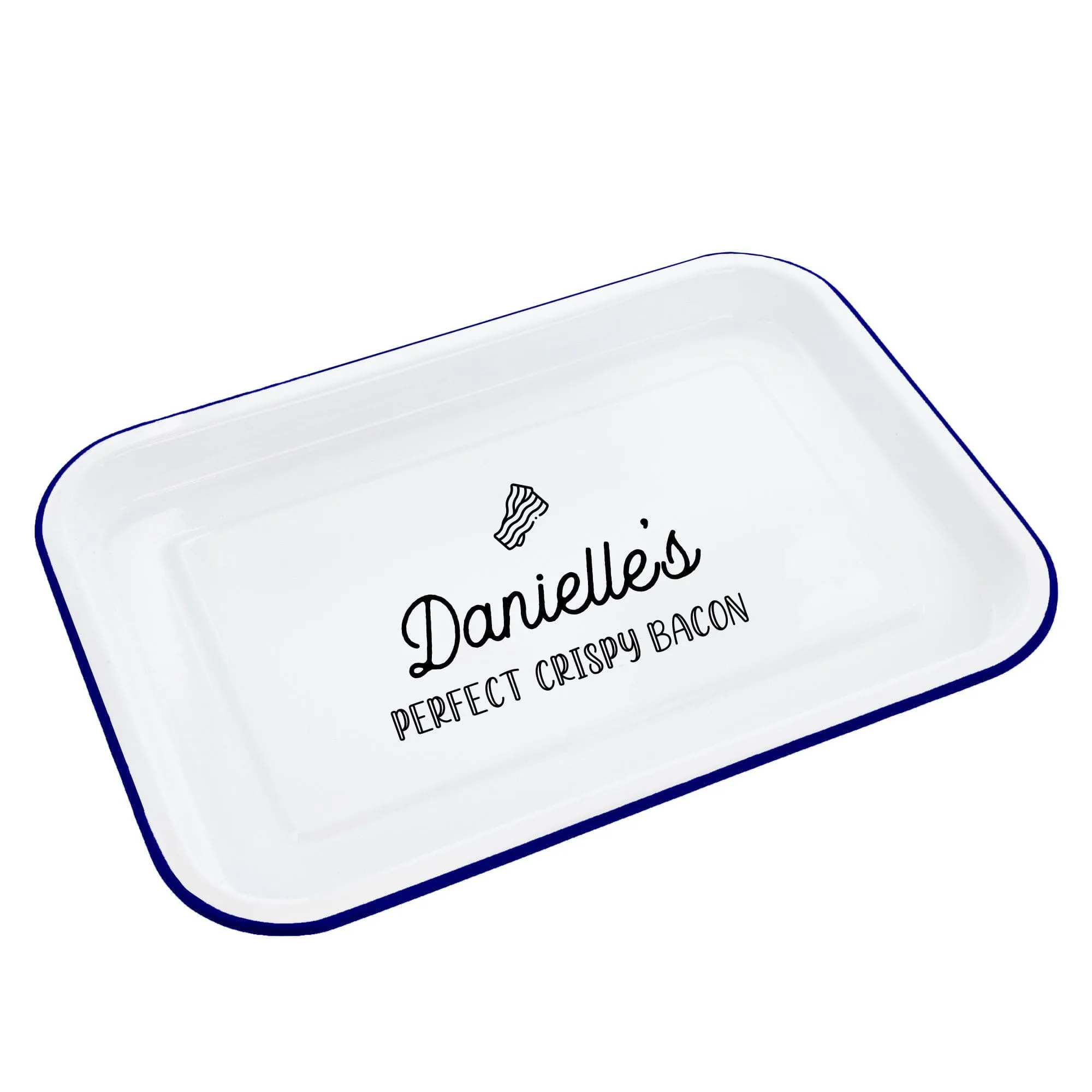 Personalised Bacon Enamel Baking Tray