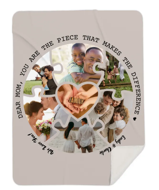 Personalised Mom Photo, You are the Piece, Fleece Blanket