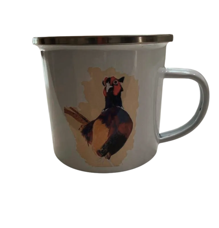 Phil the Pheasant Enamel Mug