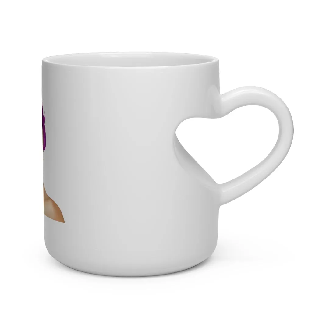 Pink Hair Girl Heart Shape Mug