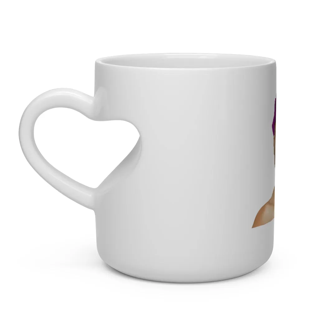 Pink Hair Girl Heart Shape Mug