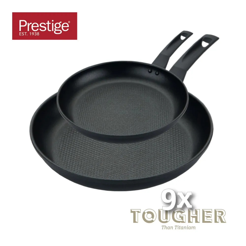 Prestige  9 x Tougher Aluminium Frypan Twin Pack, 21cm & 29cm