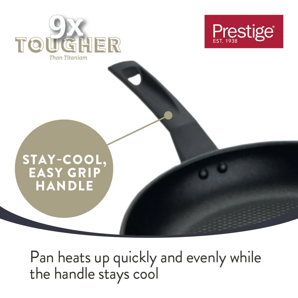 Prestige  9 x Tougher Aluminium Frypan Twin Pack, 21cm & 29cm