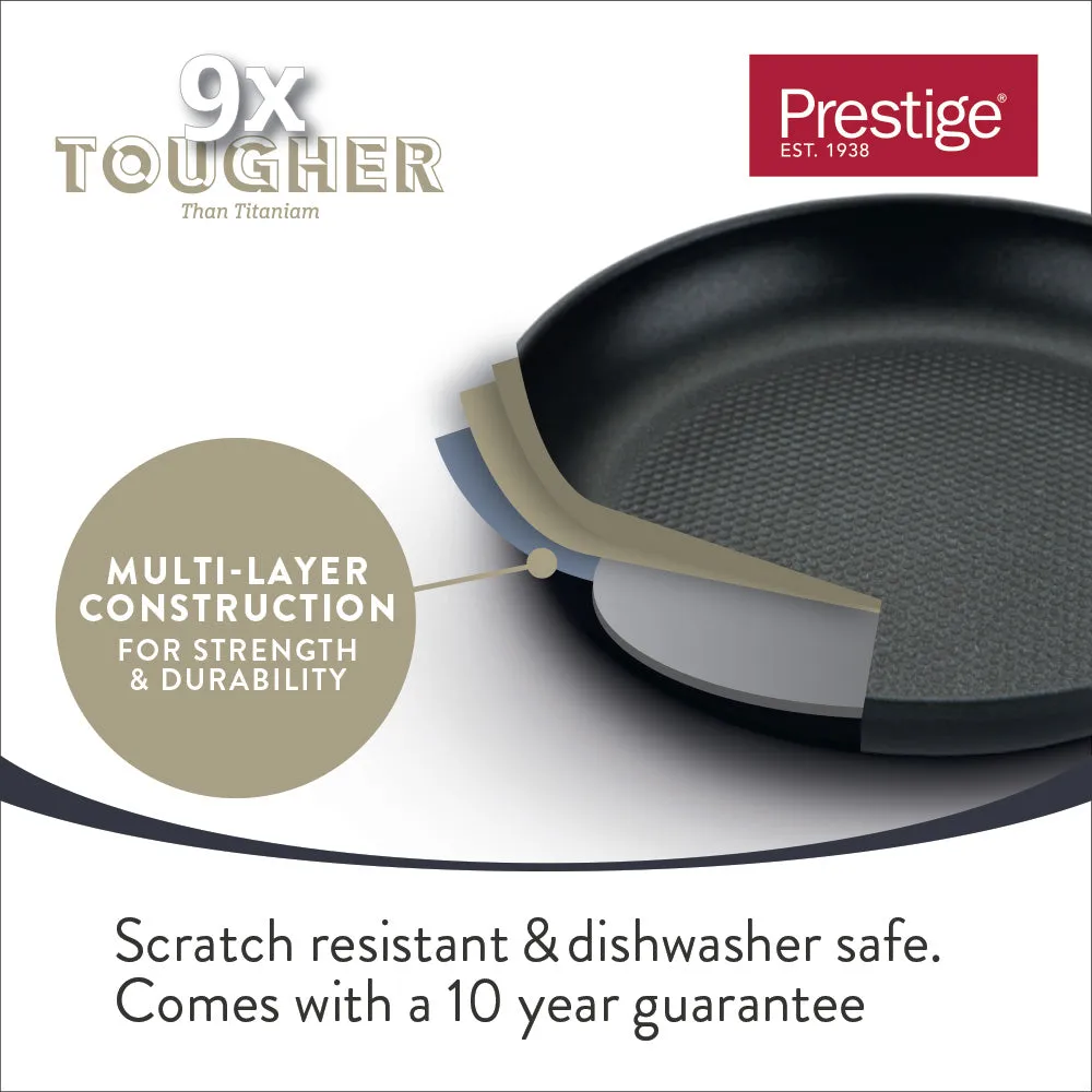 Prestige  9 x Tougher Aluminium Frypan Twin Pack, 21cm & 29cm