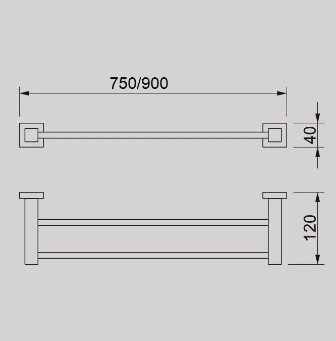 QUBI twin towel rail chrome