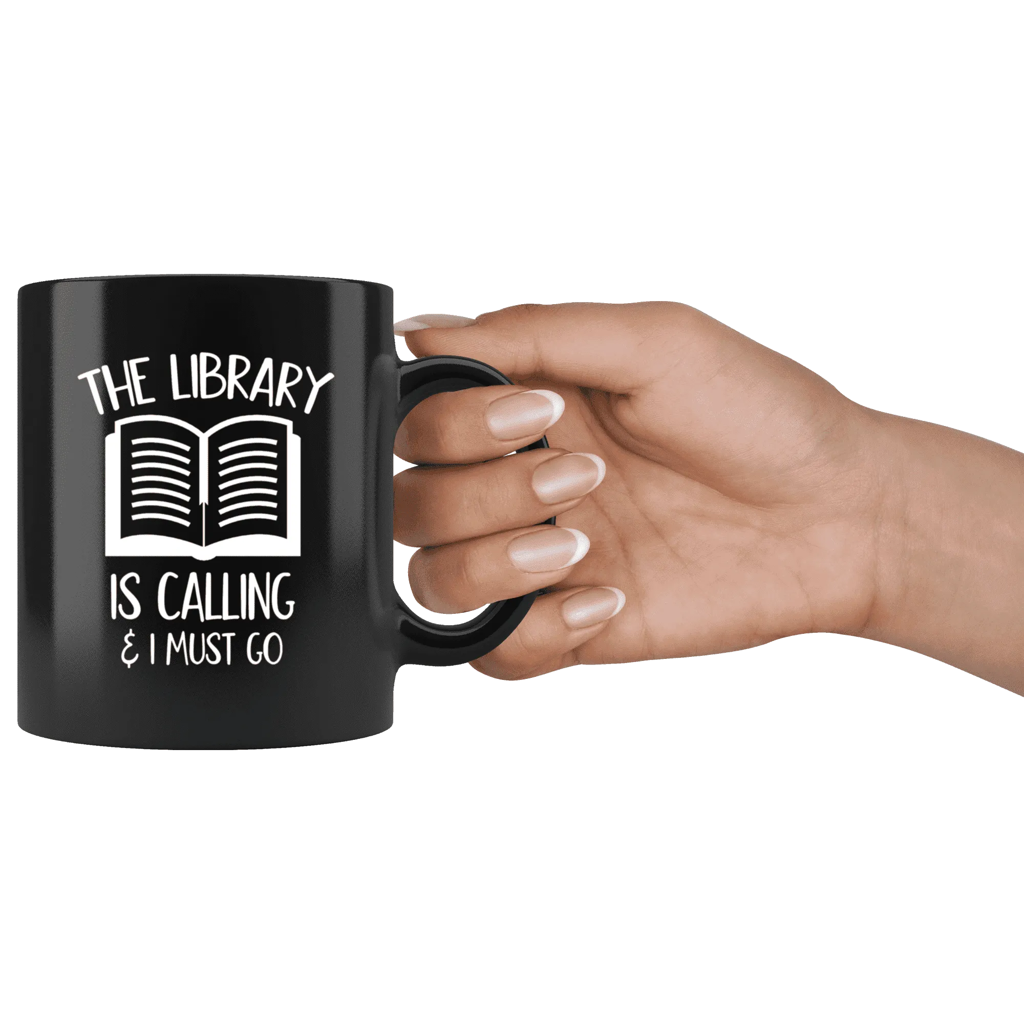 "The library"11oz black mug