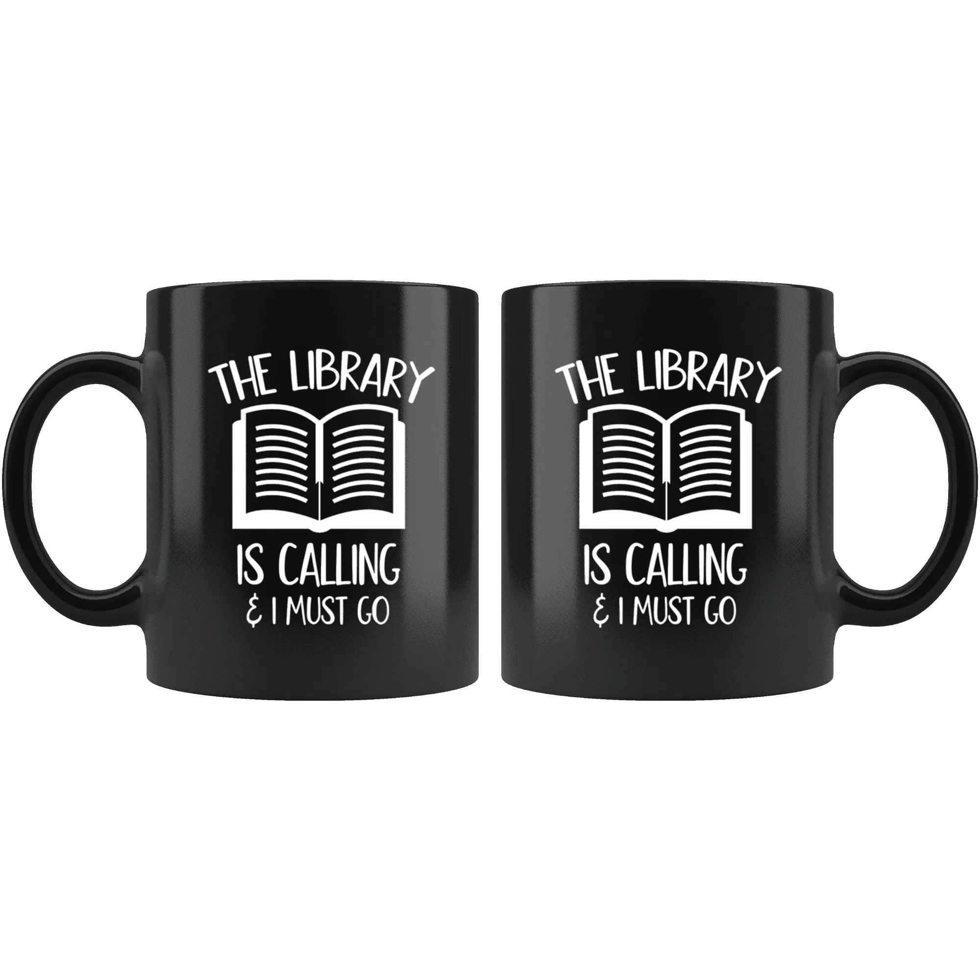 "The library"11oz black mug