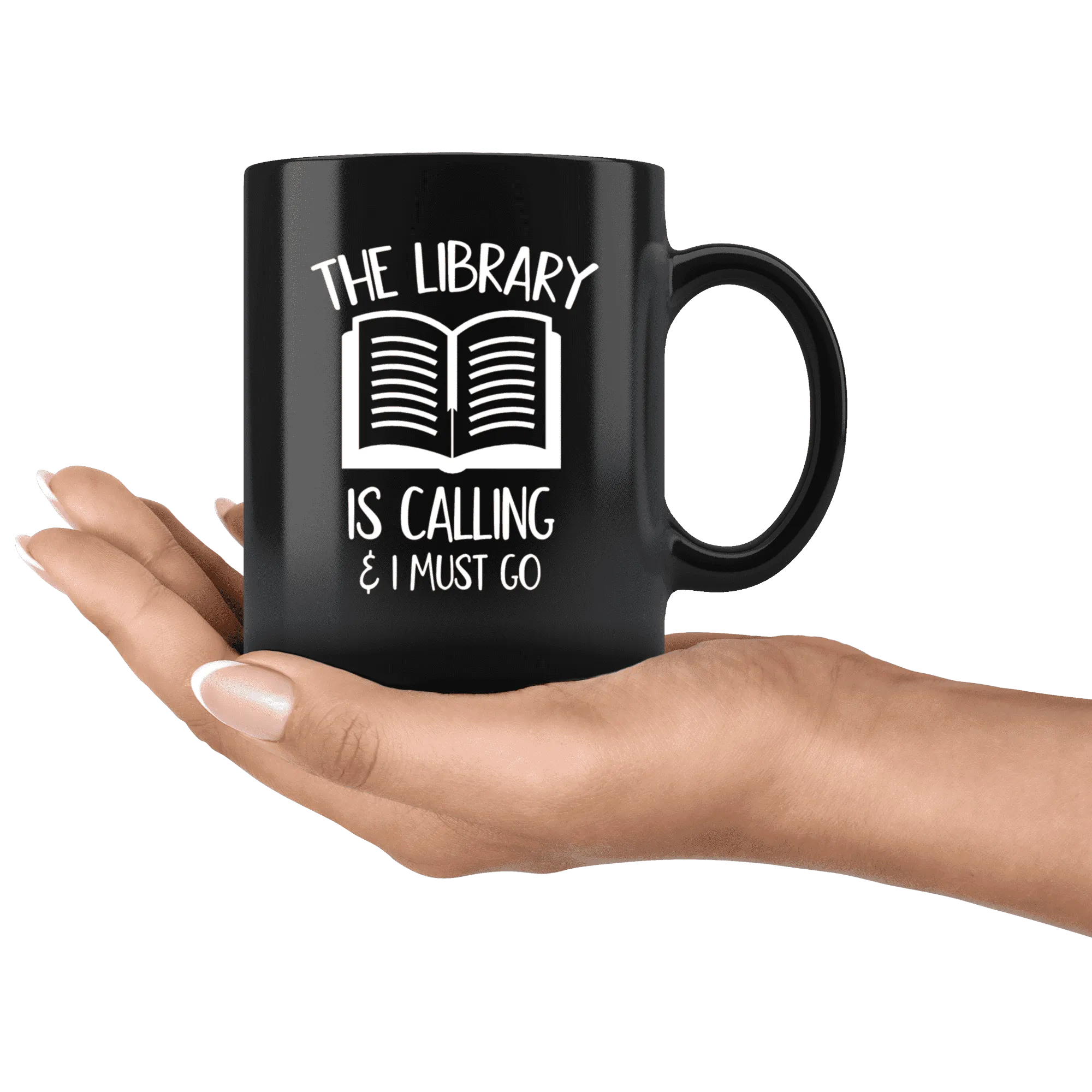 "The library"11oz black mug