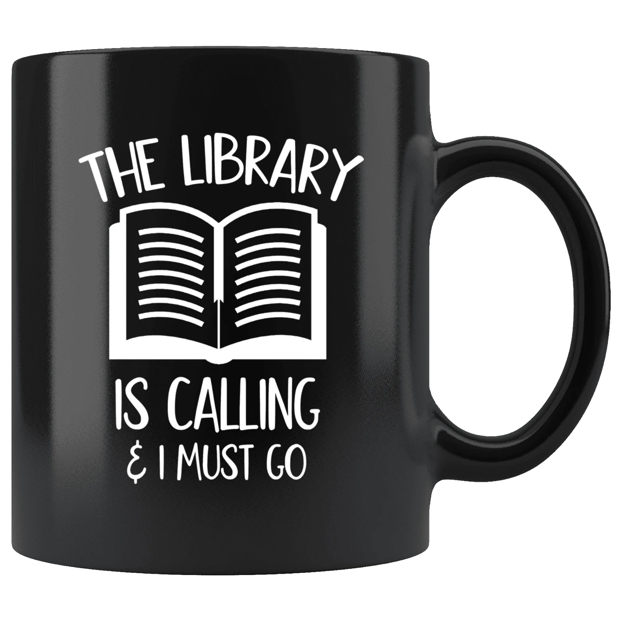 "The library"11oz black mug