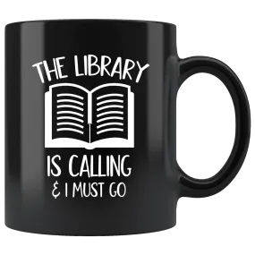 "The library"11oz black mug