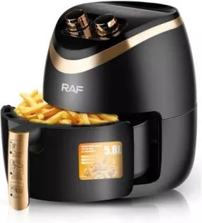 Raf Air Fryer, 1500Watts, 5.8Lit, Black