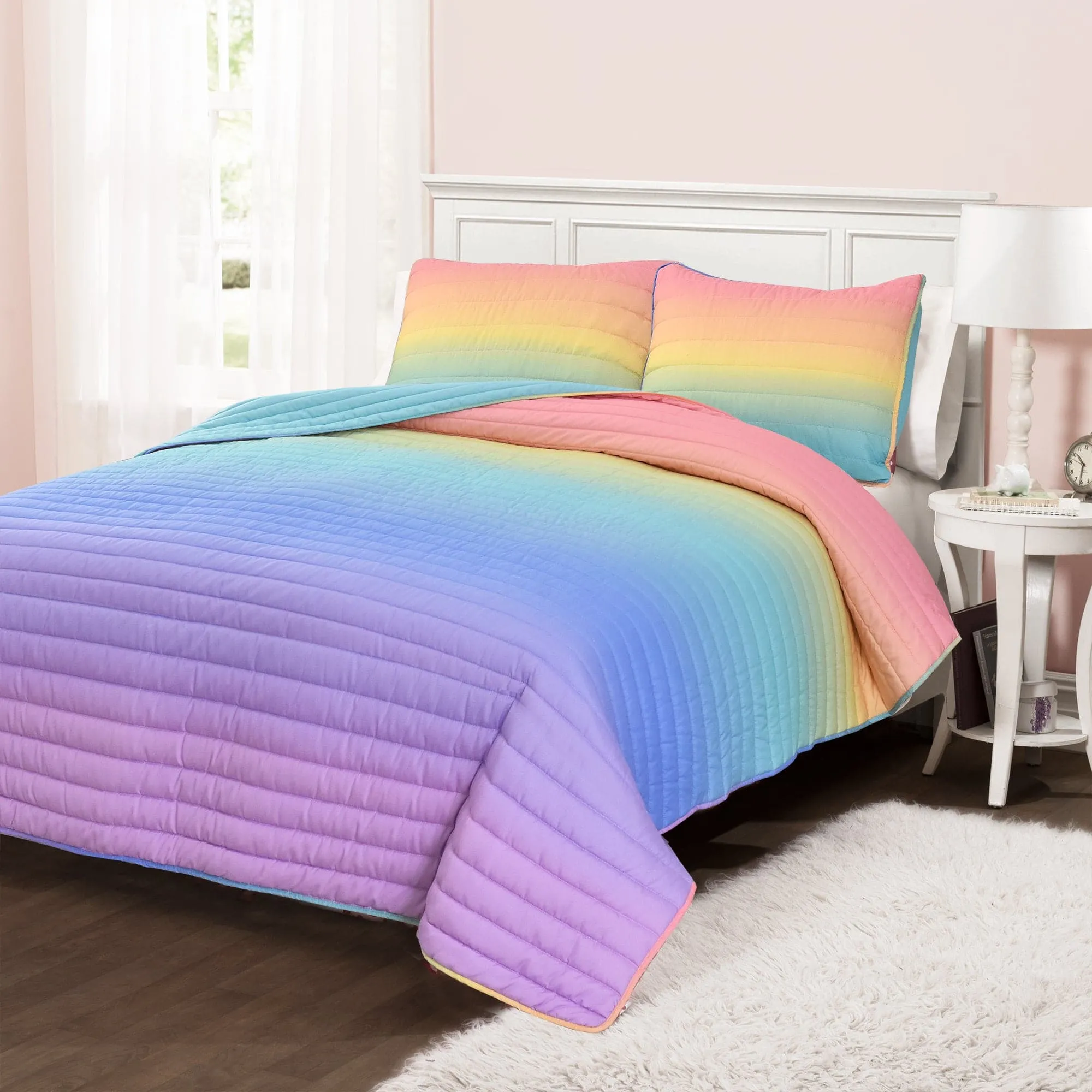 Rainbow Ombre Quilt Set