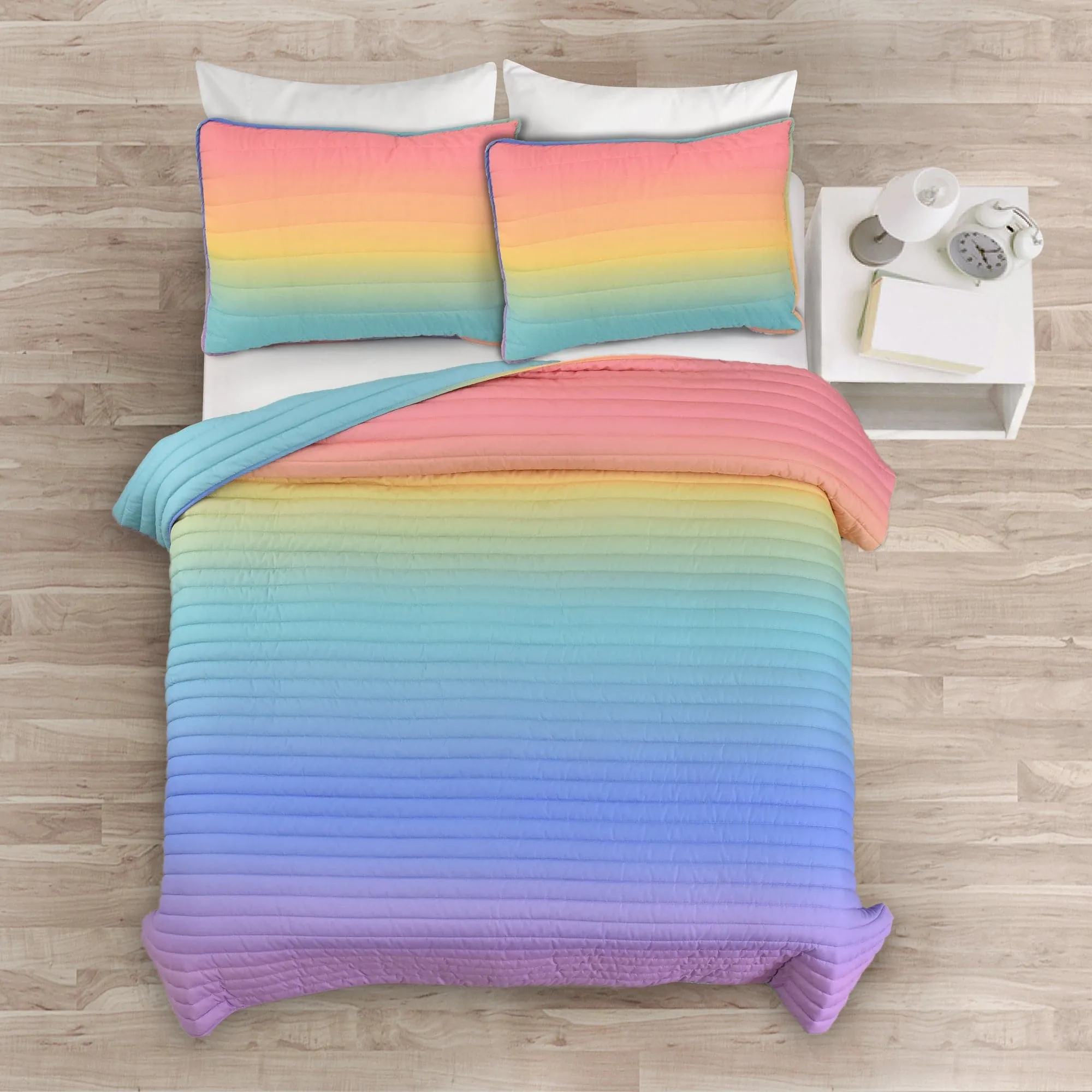 Rainbow Ombre Quilt Set