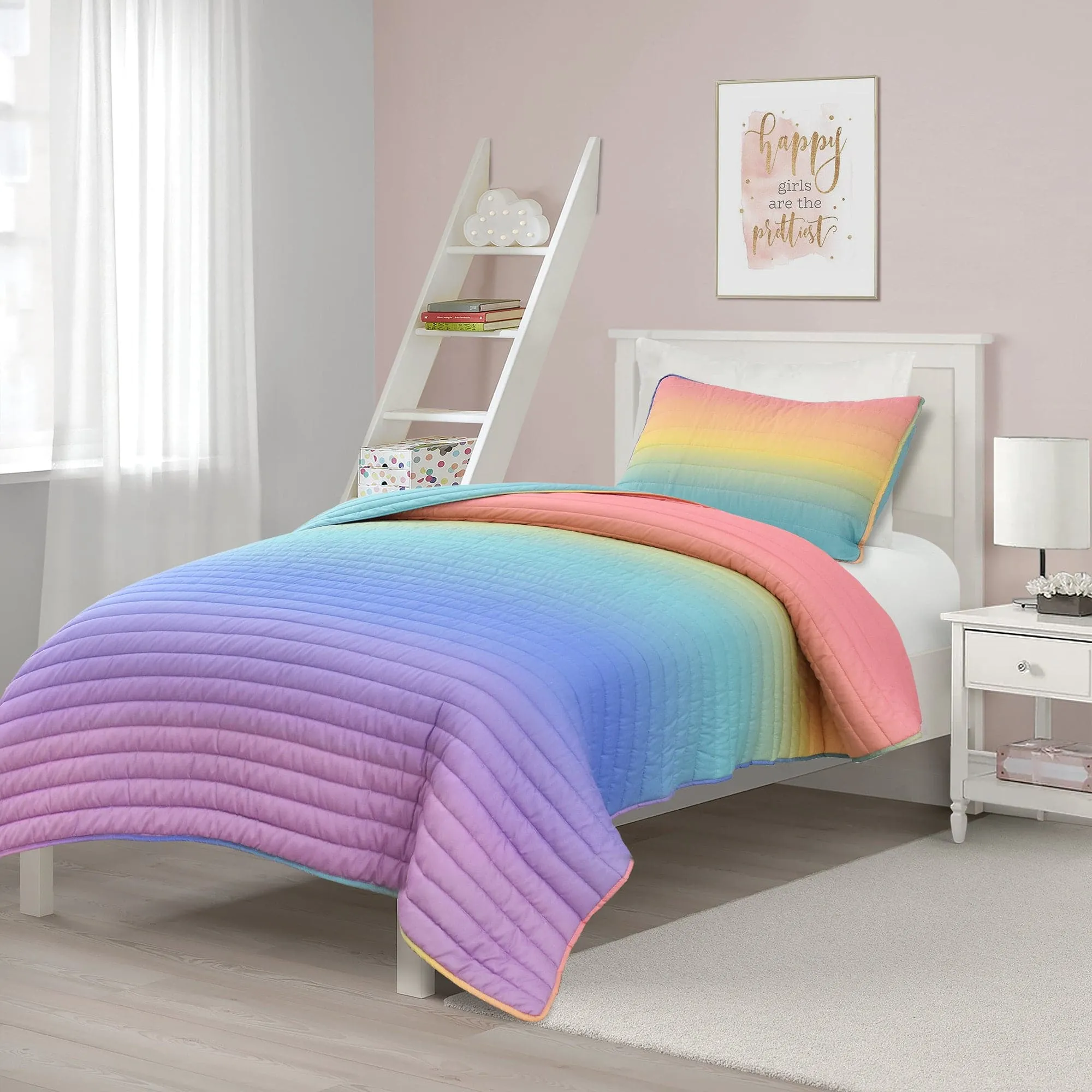 Rainbow Ombre Quilt Set