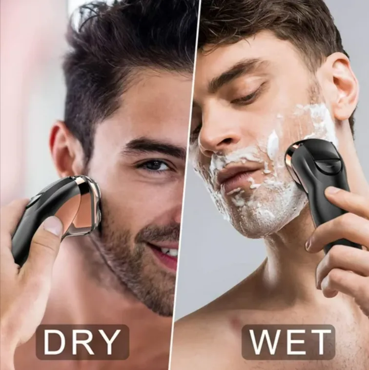 Rechargeable Double-Ring Three-Head Electric Wet And Dry Shaver En-9308