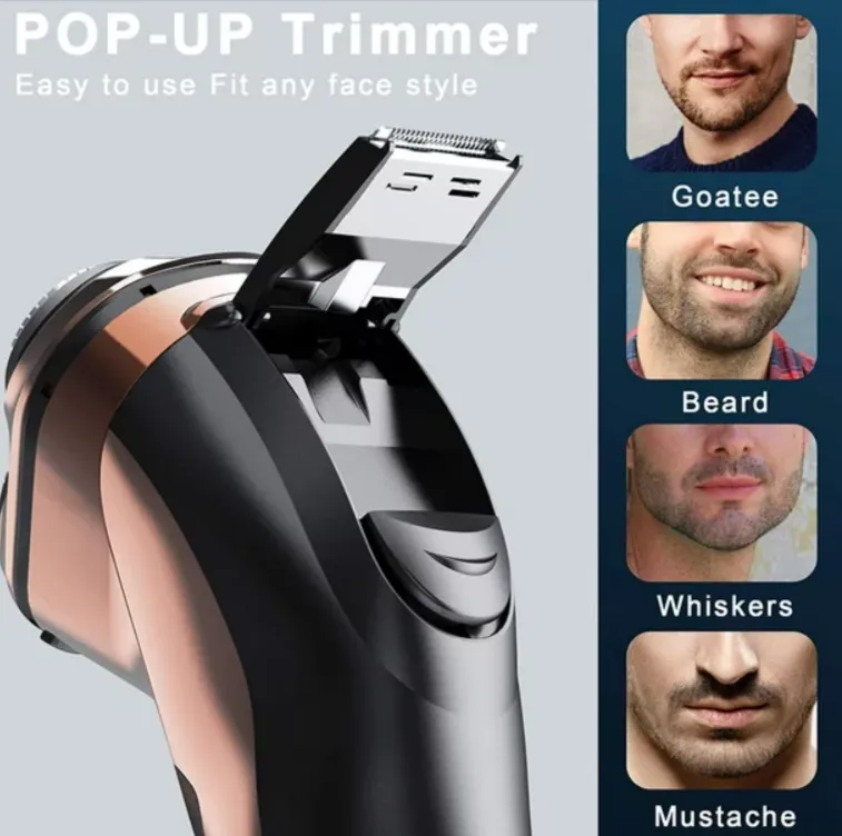 Rechargeable Double-Ring Three-Head Electric Wet And Dry Shaver En-9308