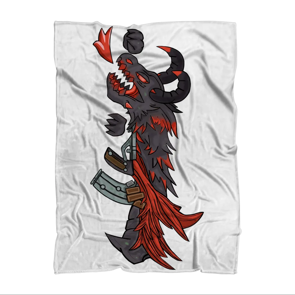 Red Dragon Gun Sublimation Throw Blanket