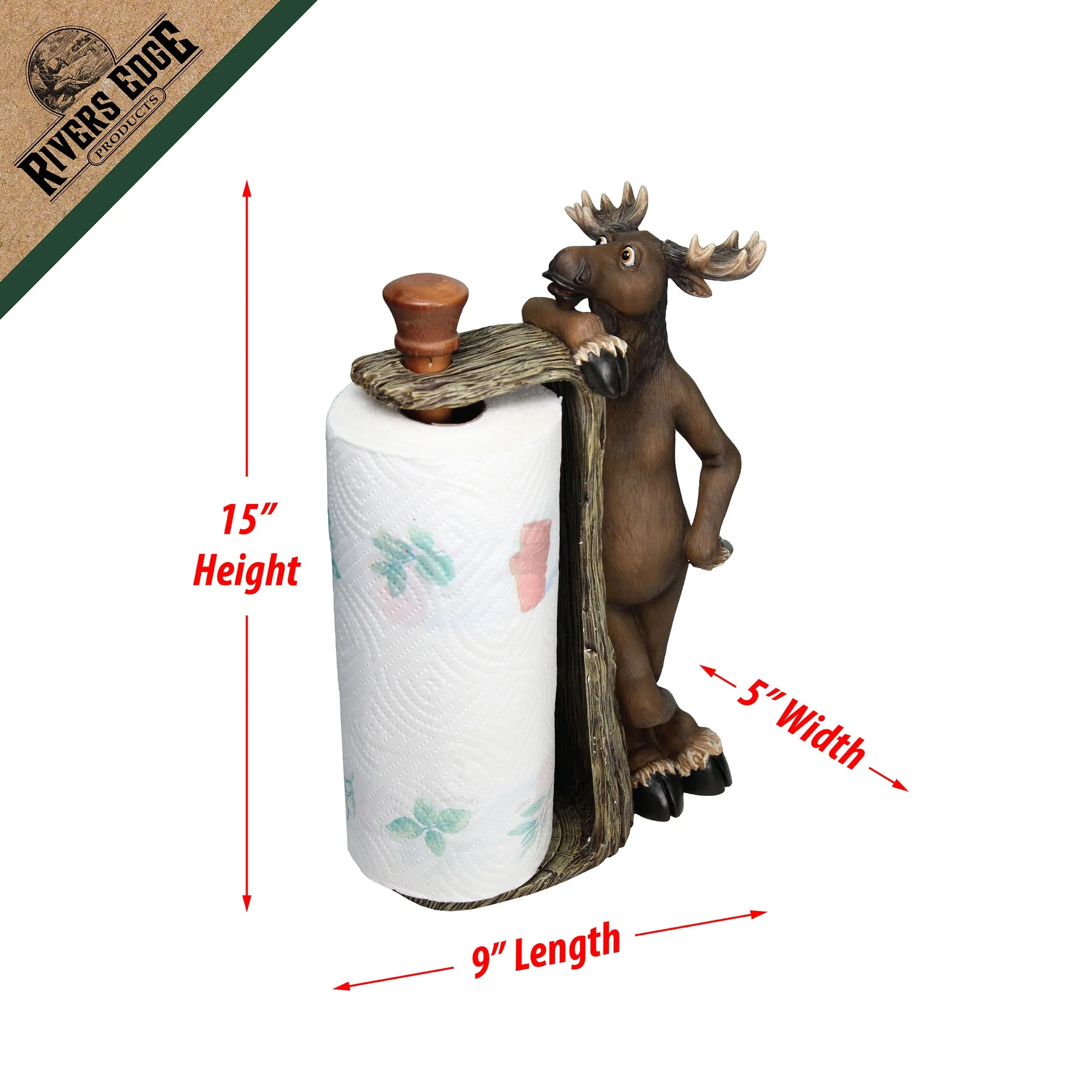 River's Edge 16"T Paper Towel Holder - Moose