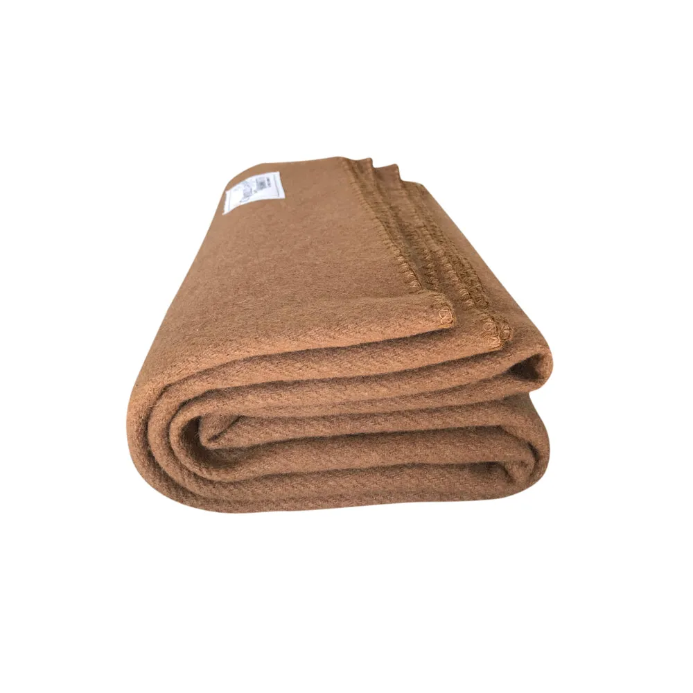 Rugged Tan Wool Camping Blanket