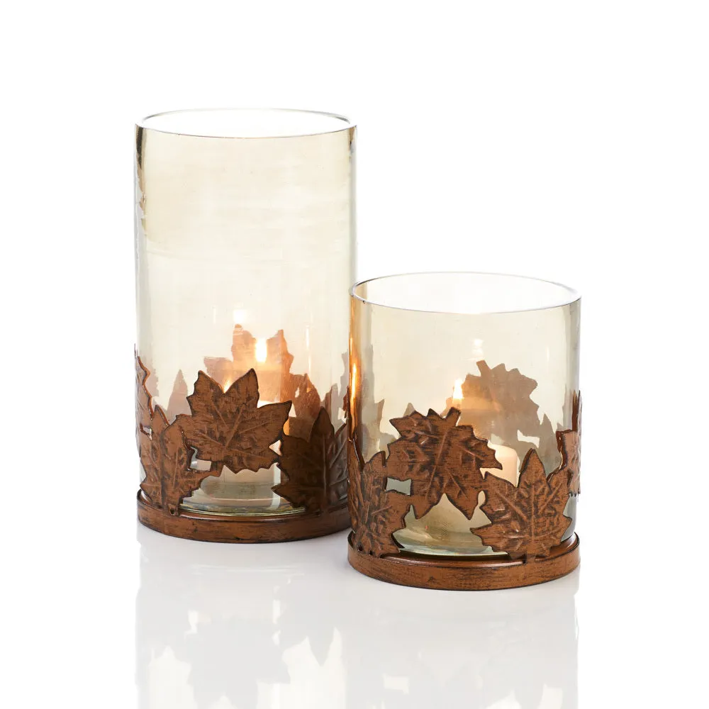 Rustic Maple Hurricane Lamp