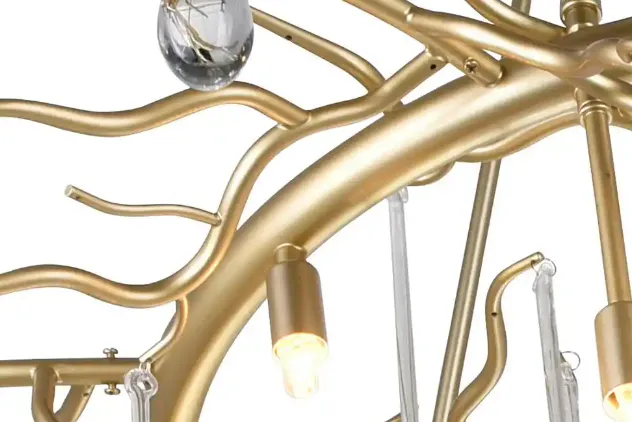 Rylight Luxury Branch Crystal Chandelier in Gold Finish