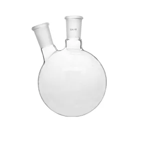 Salco 2 Neck Round Bottom Boiling Flask with 24/40 Center & Side Joints Angled Receiving Reflux Flask Multi Neck Apparatus Organic Chemistry Lab Glassware (3000 ML)