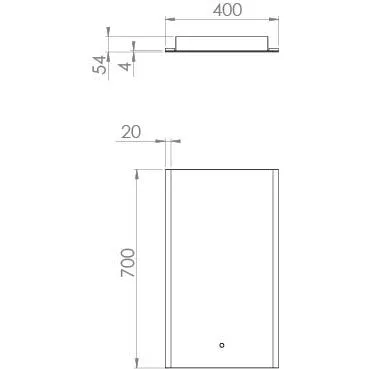 Saneux AIR H700mm x W400mm x D35mm Vertical acrylic diffused profiles on 2 sides