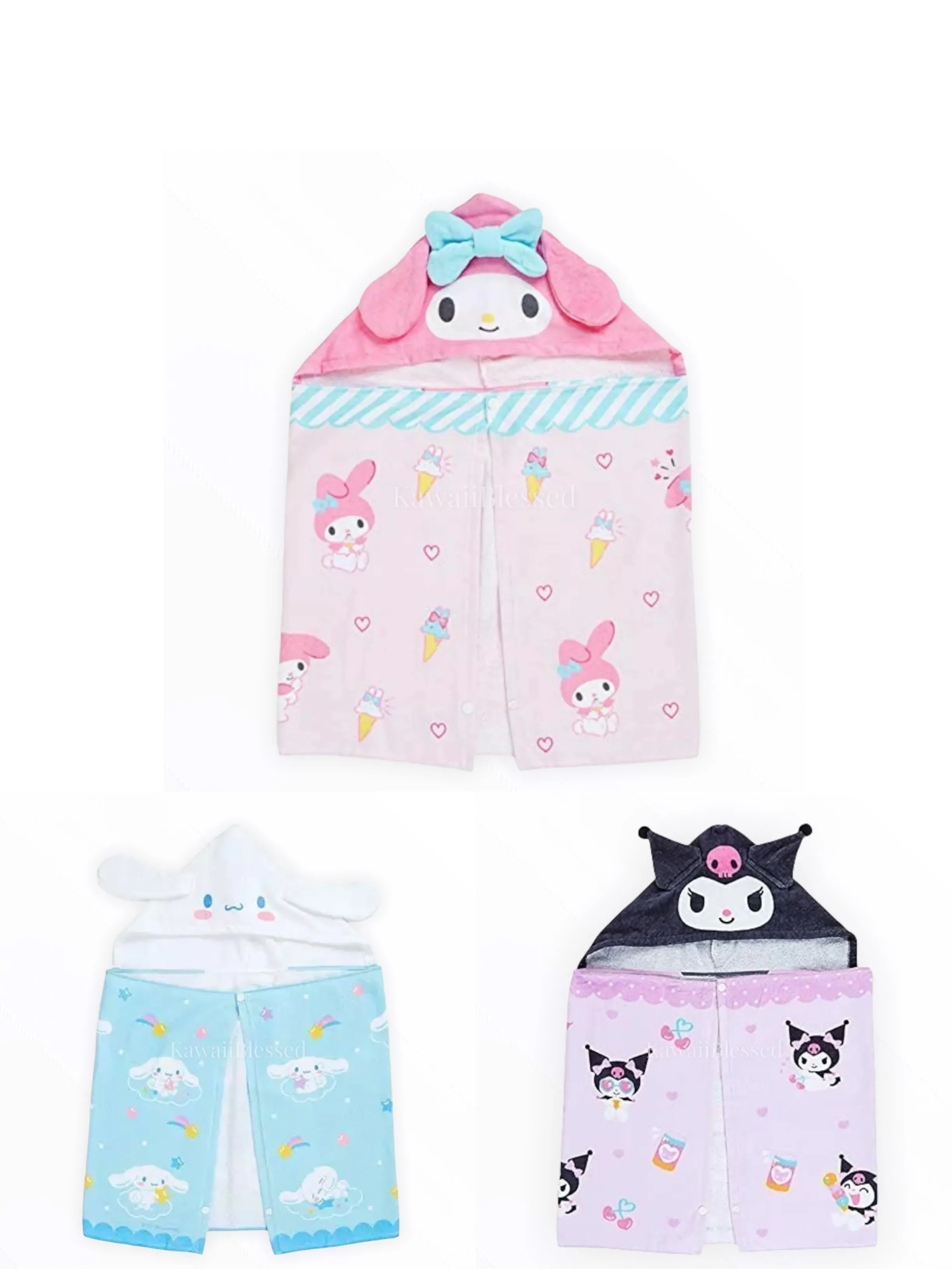 Sanrio Character Bath Towel with Hood