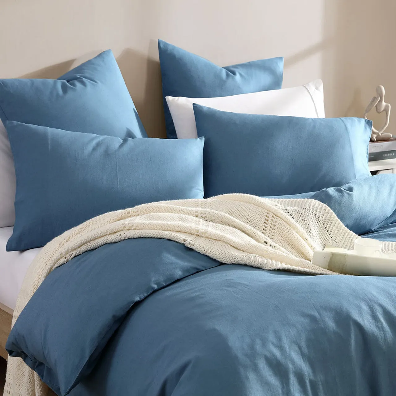 Serene Denim European Pillowcase by Logan and Mason Platinum