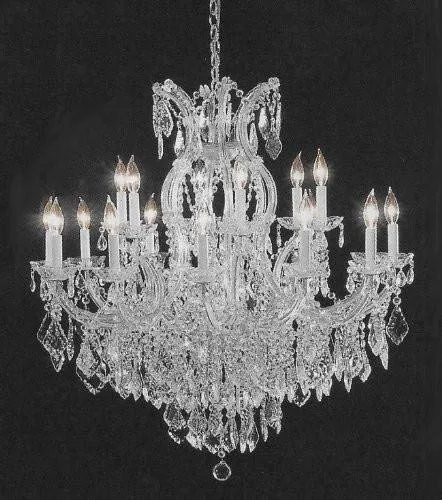 Set of 2-1 Chandelier Crystal Lighting Empress Crystal (TM) H38" W37" and 1 Large Foyer/Entryway Maria Theresa Empress Crystal (tm) Chandelier Lighting! H 52" W 46" - CS/1/21510/15 1   CS/52/2MT/24 1