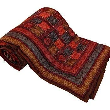 SK STORE World Famous Jaipuri Light Weight Pure Cotton Traditional Rajasthani Print Multi Colour Single Bed Quilt/Razai/Rajai (dabu, Single Bed)