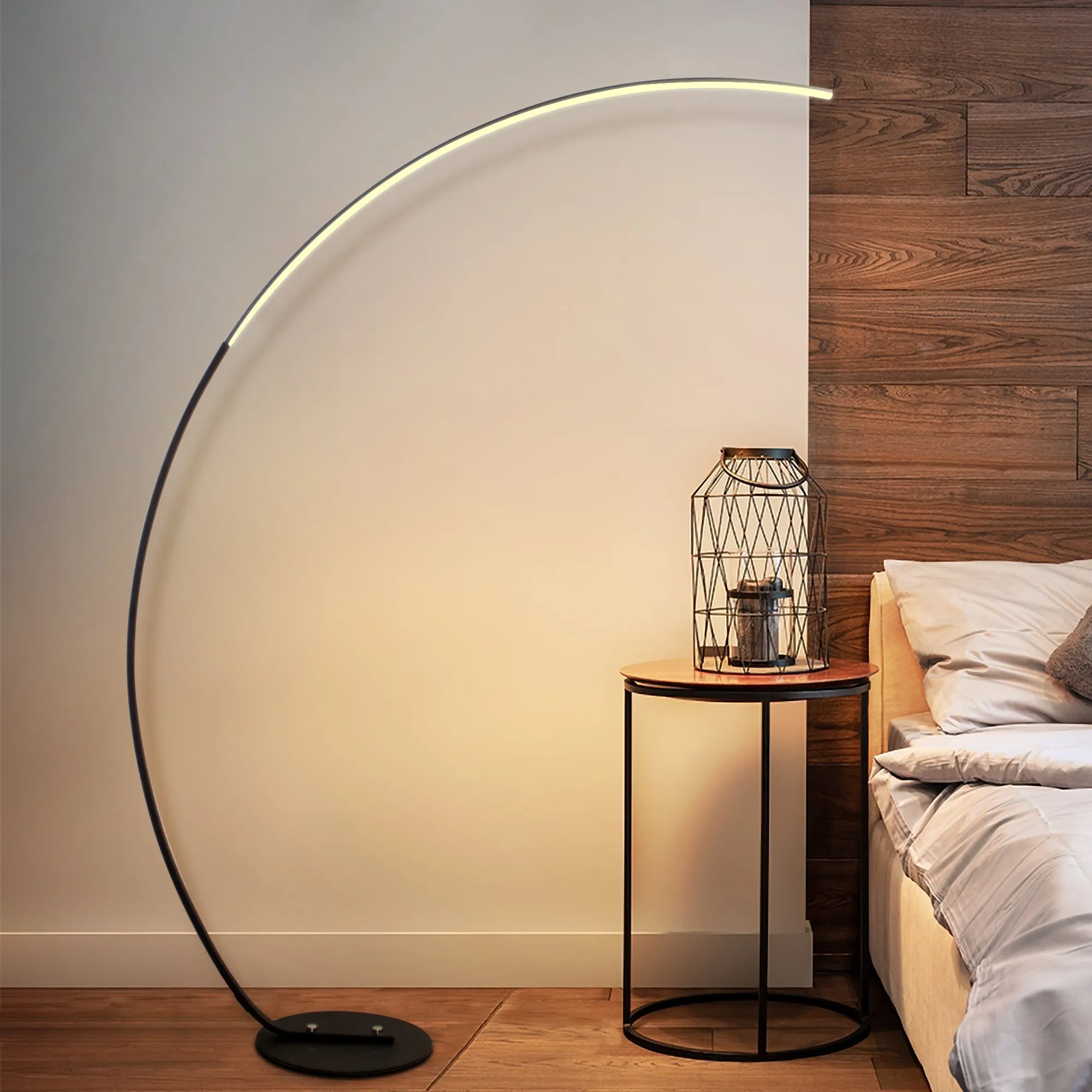 Sleek Modern Curve Floor Lamp with remote