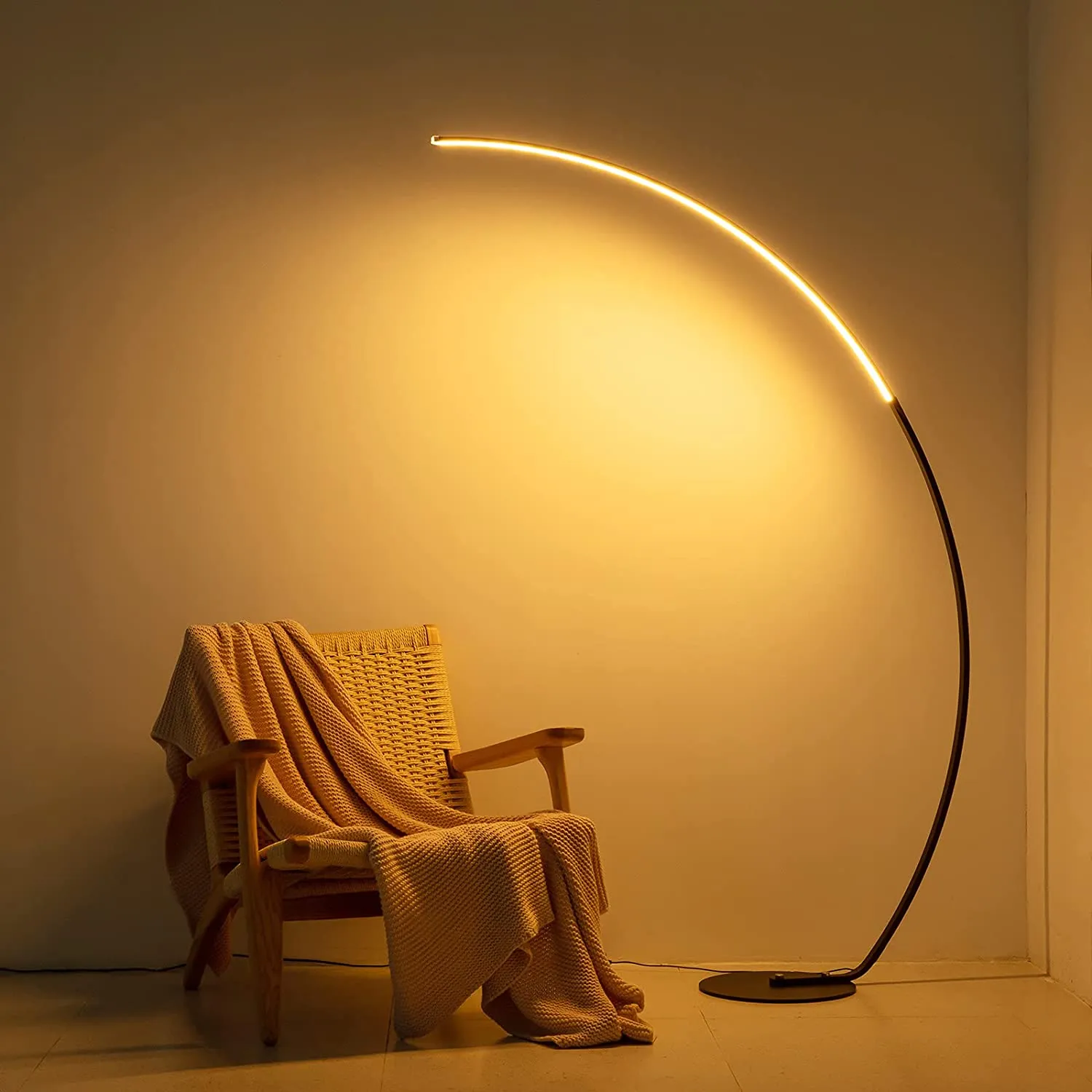 Sleek Modern Curve Floor Lamp with remote