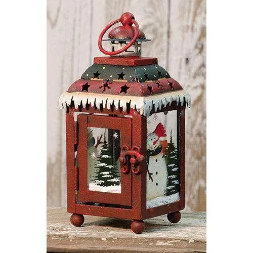 Snowman Metal Lantern