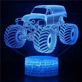 Sports Car Child 3D Picture Lamp Automobile Light Model Base 16Color Kids Illusion Night Light for Room Fairy Light Birthday Gift