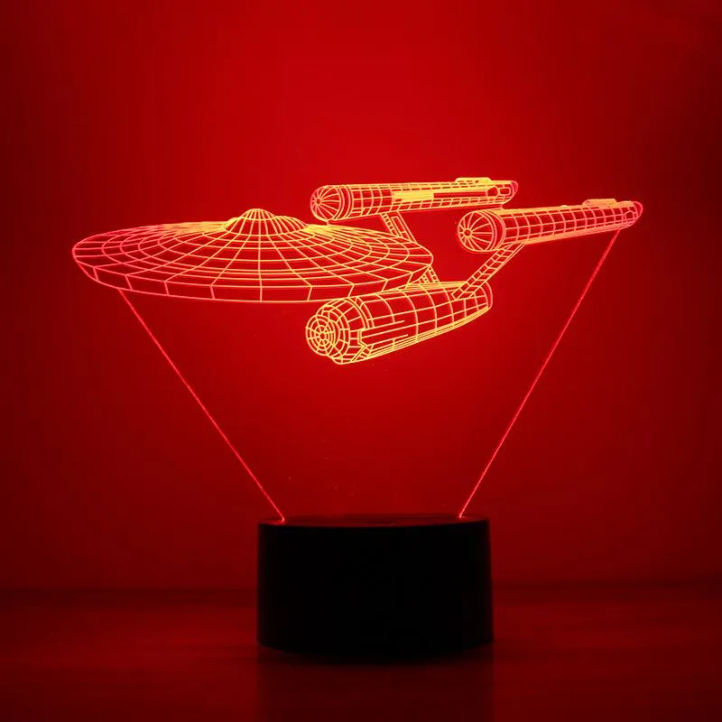 Strange Interstellar Spaceship 3D Night Light Button Charging Base Sci-fi Led Home Light