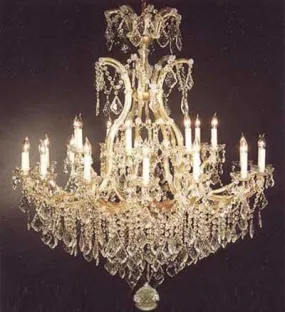 Swarovski Crystal Trimmed Chandelier Chandelier Crystal Chandeliers Lighting Dressed W/ Swarovski Crystal H52" W46" - A83-52/2Mt/24 1Sw