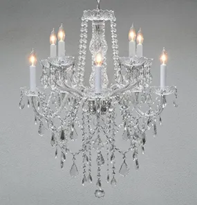 Swarovski Crystal Trimmed Chandelier Chandelier Lighting Crystal Chandeliers H 30" W 24" 10 Lights - G46-B13/1122/5 5 Sw