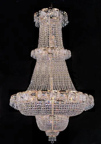 Swarovski Crystal Trimmed Chandelier French Empire Crystal Chandelier Lighting 60"X36" - A93-928/32Sw