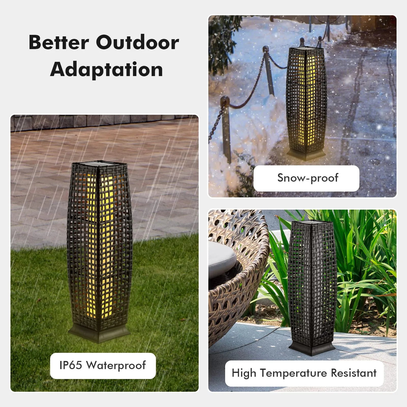 Tangkula 2-Piece Outdoor Solar Powered Floor Lamps