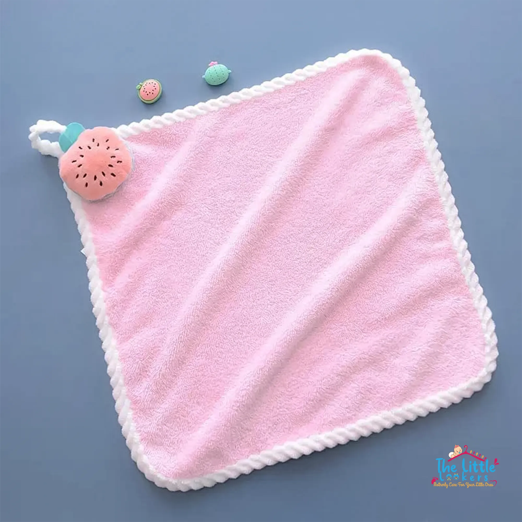 The Little Lookers Cute Microfiber Baby Washcloth for Newborns I Kids Hand Towel I Quick Dry I Super Absorbent, Super Soft Attached Soft Toy Washclothes for Infants, Babies, Toddlers (Pack of 4)