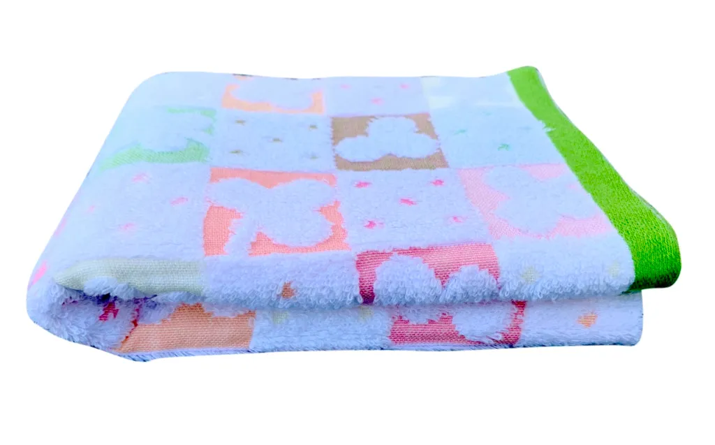 THE LITTLE LOOKERS Towel/Bath Towel/Qick Dry Towels/100% Cotton 500GSM Printed Towel Washcloth for New Born Baby/Infants/Toddlers