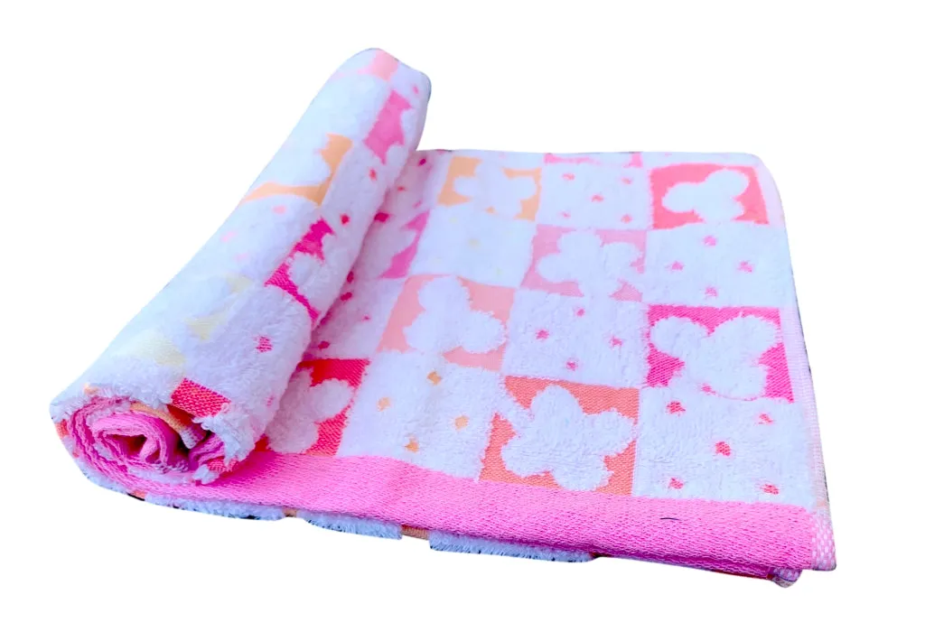 THE LITTLE LOOKERS Towel/Bath Towel/Qick Dry Towels/100% Cotton 500GSM Printed Towel Washcloth for New Born Baby/Infants/Toddlers