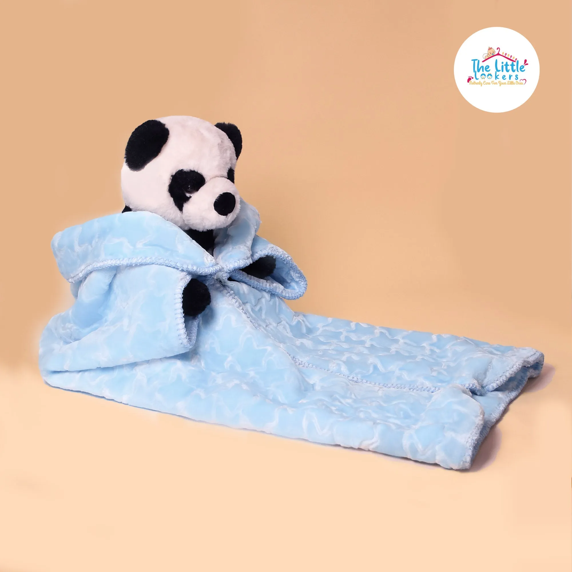 THE LITTLE LOOKERS Zipper Baby Blanket - Soft and Breathable Baby Wrapper, Swaddle for New Born Baby/Infants - Blue