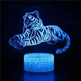 Tiger 3d Night Light 7 Color Changing Remote Touch Switt Usb Table Lampara Lampe 3D Visual Light For Kid's Toy Gift