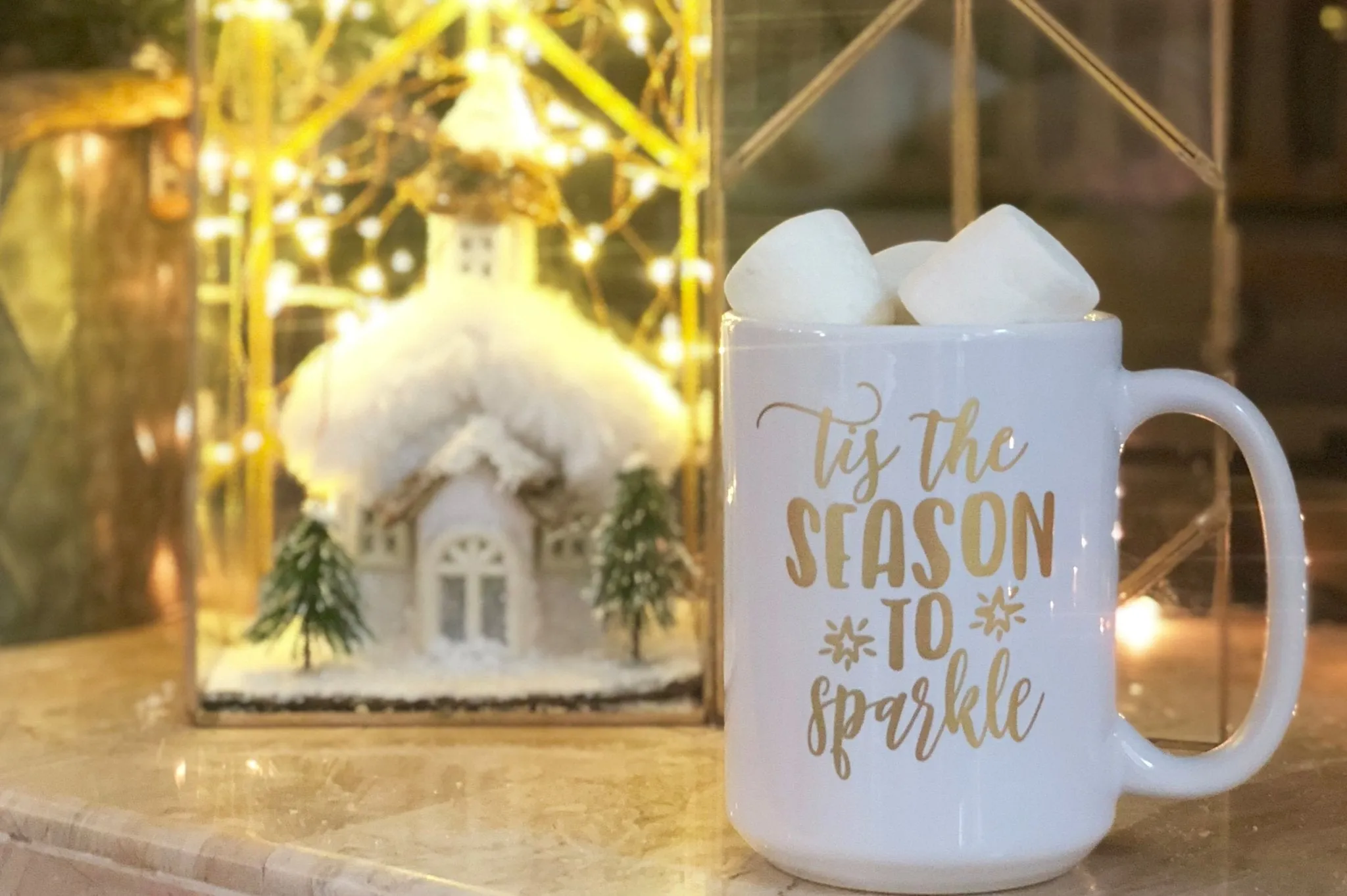 Tis the Season to Sparkle Gold Foil Mug